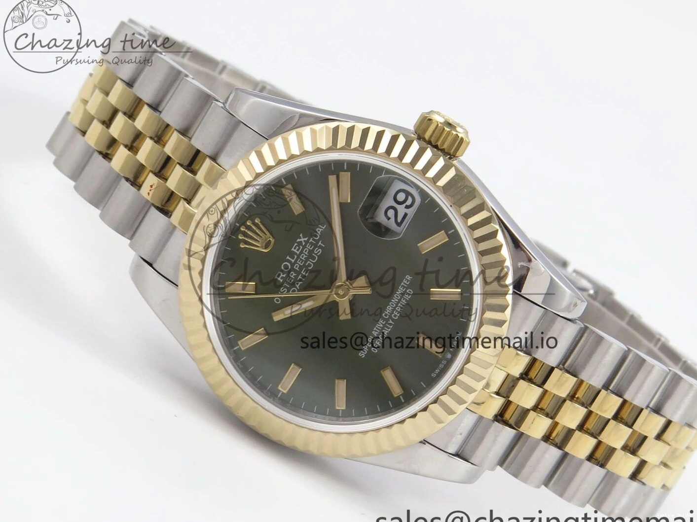0509 DateJust 31 278273 SS YG GMF 1:1 Best Edition 904L Steel Green Stick Dial on Jubilee Bracelet A Stylish 1152
